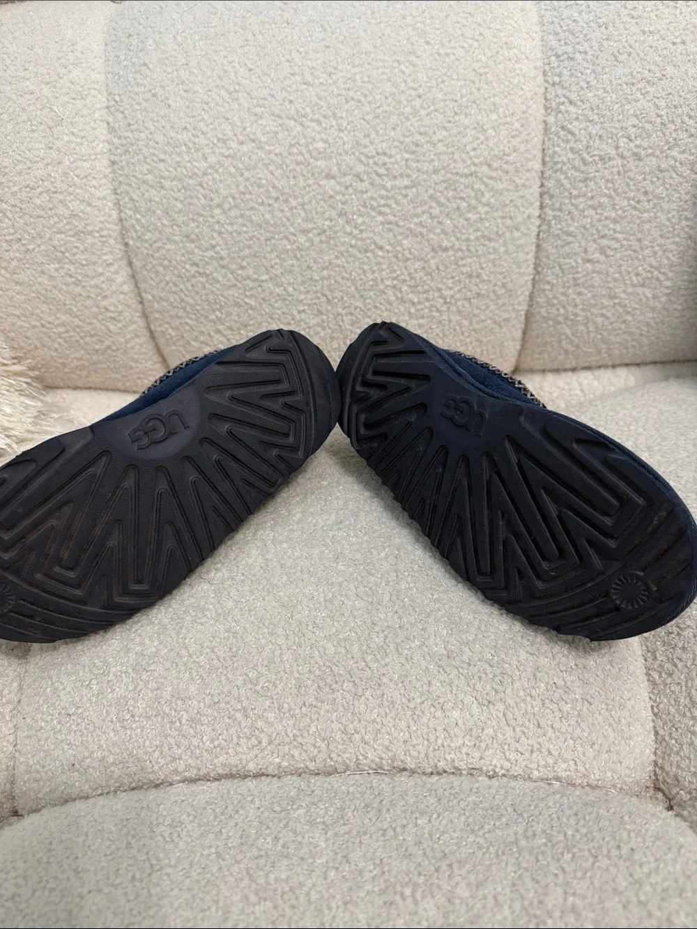 UGG Kids Dark Navy Suede Slip-On Clogs